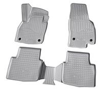 Recambo Tapis de Sol en Caoutchouc 3D Compatible avec VW Polo VI | Type AW | année de Construction à partir de 2017 | Tapis de Voiture en Caoutchouc | Ajustement Parfait | avec Bordure | Gris