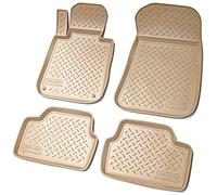 Recambo Tapis de Sol en Caoutchouc 3D, Tapis Auto Compatible avec BMW Série 1 | Type E81 E82 E87 E88 | Tapis de Voiture en Caoutchouc | Ajustement Parfait | avec Bordure | Beige