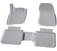 Recambo Tapis de sol en caoutchouc 3D, Tapis Auto compatible avec Ford Mondeo V | à partir de 2014 | Tapis de voiture en caoutchouc | Ajustement parfait | Avec bordure | Gris