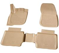 Recambo Tapis de Sol en Caoutchouc 3D, Tapis Auto Compatible avec Ford Mondeo V | à partir de 2014 | Tapis de Voiture en Caoutchouc | Ajustement Parfait | avec Bordure | Beige