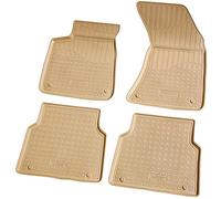 Recambo Tapis de sol en caoutchouc 3D, Tapis pour Voiture, Tapis Auto compatible avec Audi A8 D4 4H | Années de construction 2010-2017 | Ajustement parfait | Avec bordure | Beige