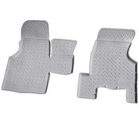 RECAMBO Tapis de sol sur mesure pour VW Transporter en caoutchouc, avant, gris, lot de 2