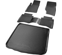 RECAMBO Tapis de Voiture et Coffre antidérapants en TPE de Haute qualité pour VW Touareg I | Type 7L | 2002 2010 Noir
