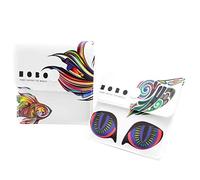 Reccisokz Le sac cendrier blanc convient pour 2 cendriers de poche-PVC ignifuge-inodore-petit et portable-design unique poisson arc-en-ciel et motif de chat psychédélique