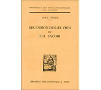 Recension des oeuvres de F.H. Jacobi