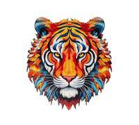 Recent Toys Puzzle en Bois Tigre pour Adultes et Enfants Puzzle de 167 pièces Grande Taille 28,5 x 30,5 cm avec pièces de Forme Unique Comprend Un Coffret Cadeau de Rangement en Bois et Un Support.