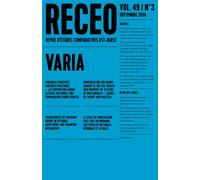 Receo 2018-3 Varia - Collectif - Puf - broché - Revue