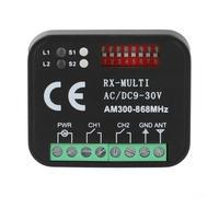 Récepteur à distance multi-fréquences 300-868 MHz, ouvre-porte de garage à code fixe roulant pour Nice FAAC Hormann pour Marantec Sommer, 2 canaux AC DC 9 V-30 V (Noir)