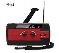 Récepteur AM/FM/WB,manivelle/solaire/chargement USB,batterie externe,affichage de la batterie de la lampe de poche à 3 modes et fonction SOS SACFeature - Type Style 1 Red