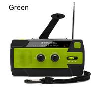Récepteur AM/FM/WB,manivelle/solaire/chargement USB,batterie externe,affichage de la batterie de la lampe de poche à 3 modes et fonction SOS SACFeature - Type Style 1 Green
