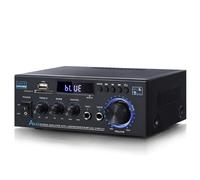 Récepteur audio Bluetooth 5.0 pour chaîne hi-fi, amplificateur audio domestique avec télécommande et écran LED HD, amplificateur 2 canaux avec