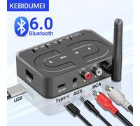 Récepteur audio Bluetooth 6.0, adaptateur sans fil USB U-Disk avec micro HD, antenne, AUX 3,5 mm, RCA, stéréo HIFI pour haut-parleur de voiture, amplificateur With RCA Cable