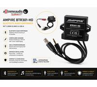 Récepteur audio Bluetooth Ampire BTR301-HD avec prise jack 3,5 mm, USB-A
