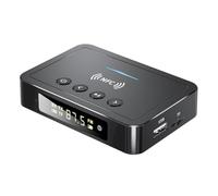 Récepteur Audio sans Fil 5.0 Noir, Conversion Numérique Analogique | Commande Lecture Pause et Volume, Interface Fibre Optique et Coaxiale, Batterie 500mah, PC Ignifuge