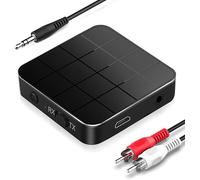 Récepteur Bluetooth 5.0,Émetteur Bluetooth 2 en 1, Adaptateur Bluetooth Portable RCA & 3,5 mm Faible Latence AUX pour PC, TV, Téléphone et Home Cinéma, Voiture Système Audio (KN321)