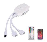 Récepteur Bluetooth, ALED LIGHT Télécommande IR 40 Touches + Contrôleur Bluetooth, pour Ruban LED Bande RGB Contrôlé par APP Smartphone IOS/Android ou Contrôlée par Télécommande IR