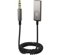 Recepteur Bluetooth Voiture - 3.5mm AUX Jack et USB Adaptateur - Adaptateur Bluetooth USB-A à Prise 3,5 mm avec Microphone Récepteur sans Fil pour la Musique et Les Appels Mains Libres