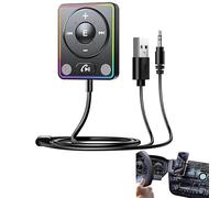 Récepteur Bluetooth Voiture Jack AUX - Kit Main Libre Voiture avec Micro, Adaptateur Audio Bluetooth USB pour Autoradio, Appels & Musique, Plug & Play