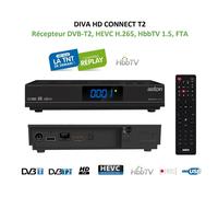 Récepteur Décodeur DVB-T2, HEVC H.265, HbbTV 1.5, FTA TNT ASTON DIVA HD CONNECT T2 - Enregistrement & Médiaplayer via USB