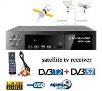 Récepteur décodeur intelligent TV numérique DVB-T2 + DVB-S2 1080P avec décodeur MPEG4 Prise européenne