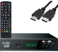 Récepteur Dvb-T2 Hd Avec H.265 Hevc,Récepteur Numérique Avec Hdmi,Péritel,Fonction D'Enregistrement Pvr,Timeshift & Usb,Tuner Tv Full Hd Pour Télévision Par Câble,Télécommande Et Câble