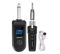 Récepteur émetteur de microphone sans fil - Adaptateur de guitare | Phantom Power, microphone sans fil rechargeable, pour microphones dynamiques, mélangeur audio, systèmes Pa de caméra DSLR