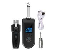 Récepteur émetteur de microphone sans fil, émetteur de microphone sans fil et récepteur | Adaptateur de microphone sans fil 10 canaux | Transmetteur et récepteur rechargeable pour mélangeur audio,