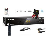 Récepteur PHILIPS DSR 3231T , Démodulateur Satellite HD TNTSAT, Noir, Haute définition +Câble HDMI + Câble 12V+ carte TNT SAT
