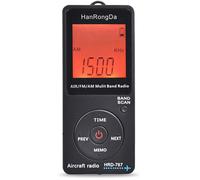 Récepteur radio FM/AM/AIR World avec écran LCD, bouton de verrouillage, écouteurs de poche