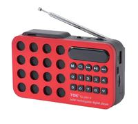 Récepteur radio FM portable, haut-parleurs sans fil Bluetooth, charge solaire, radio multifonctionnelle, prise en charge USB, carte TF, lecteur de musique Red