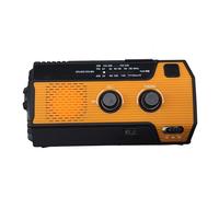 Récepteur radio multifonction avec manivelle solaire,radio météo,lampe de poche d'urgence,batterie externe,mise à niveau,USB,FM,AM,NOAA,WB,4000mAh - Type 4000mAh-Orange