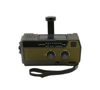 Récepteur radio multifonction avec manivelle solaire,radio météo,lampe de poche d'urgence,batterie externe,mise à niveau,USB,FM,AM,NOAA,WB,4000mAh - Type 4000mAh Army Green