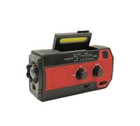 Récepteur radio multifonction avec manivelle solaire,radio météo,lampe de poche d'urgence,batterie externe,mise à niveau,USB,FM,AM,NOAA,WB,4000mAh - Type 4000mAh Red