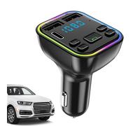 Récepteur radio sans fil 5.0 à lumières colorées avec connecteur de disque U - Transmetteur FM pour lecteur MP3 de voiture - Appel mains libres Récepteur FM 5.0 pour clé USB
