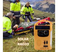 Récepteur Radio solaire d'urgence Portable, AM/FM, 1000mAh, avec lampe de poche LED, recharge solaire, RD339