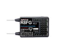 Récepteur radiocommandé Radiolink R8FG 8 canaux 2,4 GHz gyroscopique, retour de tension, portée de 600 mètres, pour voiture et bateau