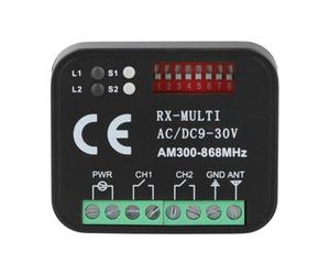 Récepteur sans fil multi-fréquences 300-868 MHz, ouvre-porte de garage à code roulant et fixe avec interrupteur DIP, compatible avec Nice pour MARANTEC FAAC Sommer, AC/DC 9-30 V (Noir)