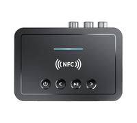 Récepteur sans Fil sans Fil 5.0 Noir Conversion Numérique Analogique | Commande Infrarouge, Réglage du Volume et Lecture Pause, Interface Optique et Coaxiale, 500 Mah