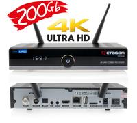 Récepteur Sat Combo DVB-S2X DVB-C/T2 E2 Linux Wifi OCTAGON SF8008 4K UHD 200 Go