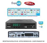 Récepteur Satellite HD - Optex ORS9939-HD - 4000 chaînes TV et Radio, Réception multi-satellites, Carte FRANSAT HD Incluse