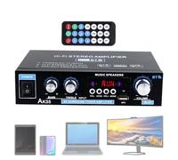 Récepteur stéréo - Amplificateur stéréo - Appareil compact sans fil HiFi avec microphone TV Karaoké pour cinéma et garage