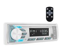 Récepteur stéréo simple DIN : radio Bluetooth embarquée - Affichage LCD numérique - Assistant Push to Talk AM FM MP3 SD Aux-in USB Charge 4.2 canaux Sortie audio pour véhicule nautique