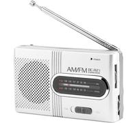 Récepteur stéréo Universel Portable AM FM Mini Radio avec Boomboxes Lecteur de Musique Radio de Poche Prise pour écouteurs alimentée par 2 Piles AA (Non incluses)