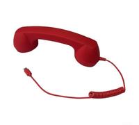 Récepteur téléphonique de style fixe vintage pour interface USB C - Poignée ergonomique rétro pour téléphones portables, tablettes, appels, maison, bureau, 23 cm, bleu (noir)