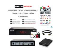 RECEPTEUR TNTSAT HITACHI HDB981E + DISQUE DUR EXTERNE 1 TERA + CABLE HDMI Carte TNTSAT incluse