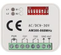 Récepteur universel Flor-S, Flore, On, One, Inti compatible Nice 433,92 MHz. 2 canaux 433-868 MHz. Code Rolling/Fixed 12-24 VAC/DC