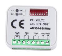 Récepteur universel RX multi-fréquences 300-868 MHz 2 CH 12 V 24 V Module relais de porte de garage Télécommande 433,92 MHz 868 MHz Récepteur de porte de garage