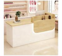 Réception avec tiroir de comptoir à bande lumineuse DEL avec comptoir - Bureau de réception avec rangement - Comptoirs de caisses pour bureau, magasin de détail, hall de vente au détail, salon de