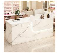 Réception avec tiroir de comptoir à bande lumineuse DEL pour bureau, comptoir de réception avec rangement, compteurs de caisses pour bureau, commerce de détail, hall d'entrée, salon de beauté, P