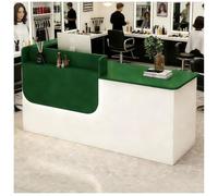 Réception de comptoir à tiroir avec bande lumineuse DEL pour bureau, comptoir de réception avec rangement, comptoirs de caisse, hall de vente au détail, salon de beauté, C droit, 99 x 61 x 99 cm